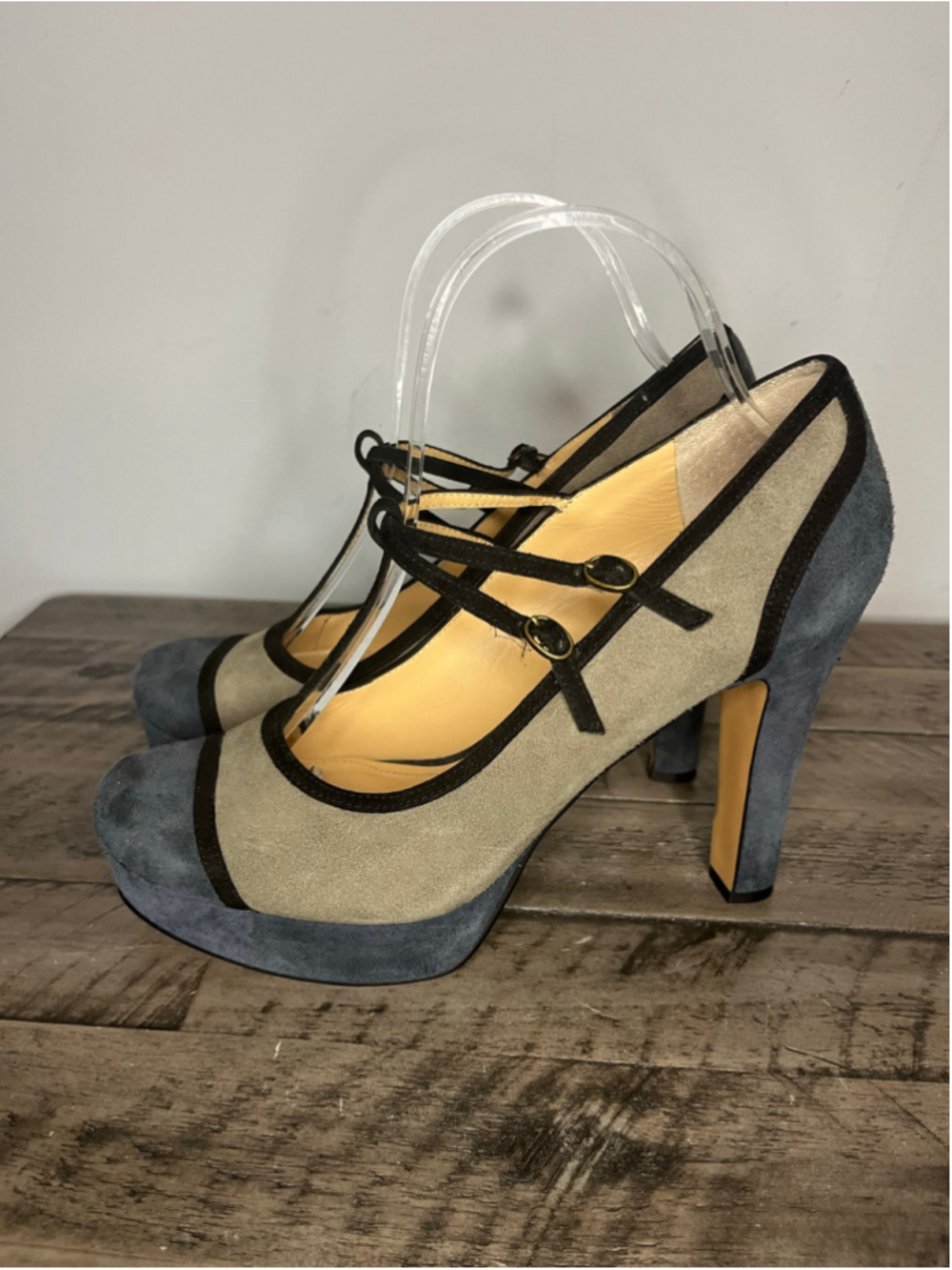 Circa Joan and David Luxe Platform Mary Jane T Strap Heels